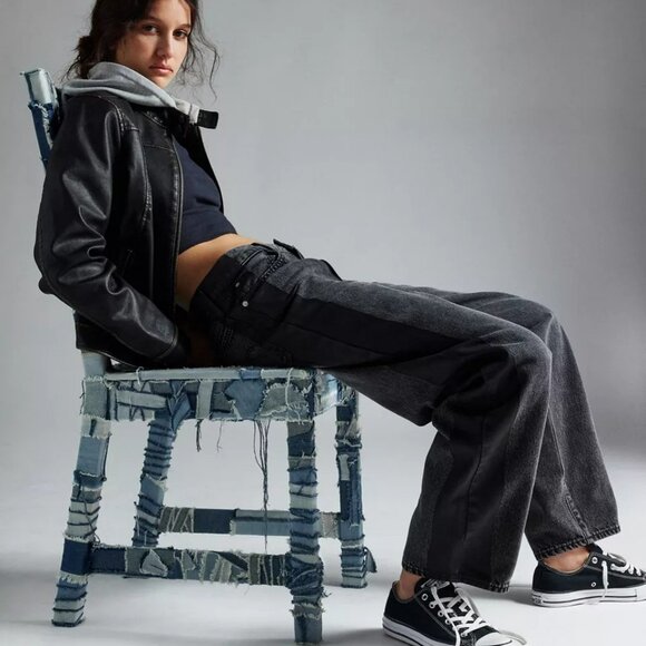 Levi’s® Jean BLACK TUXEDO STRIPE Urban Outfitters Wash Black 32" x 32" NWOT - Picture 3 of 10